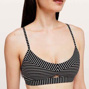 Lululemon Deeper Breath Sports Bra Mod Stripe Black & White Sz4